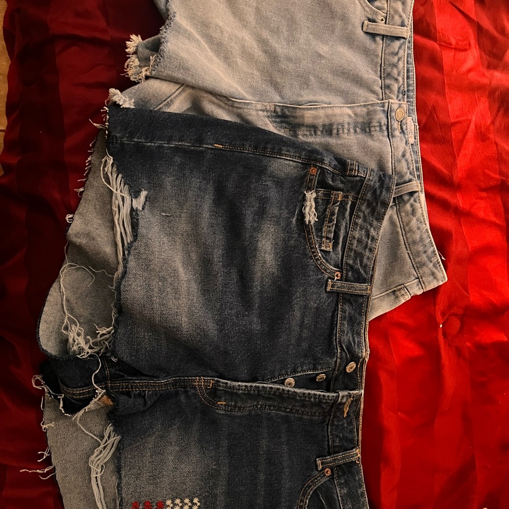 Distressed Denim Shorts